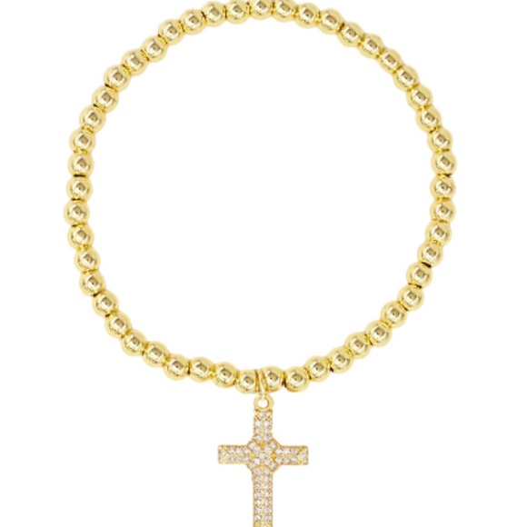 Pave Crystal Cross Bracelet - Picture 1 of 1